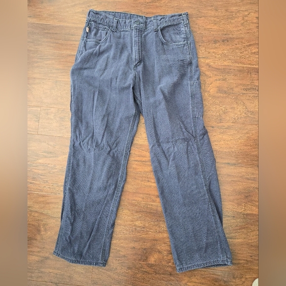 Carhartt FR Pants Mens 36x32 Blue Flame Resistant Workwear Casual Cat 2 - Picture 2 of 7